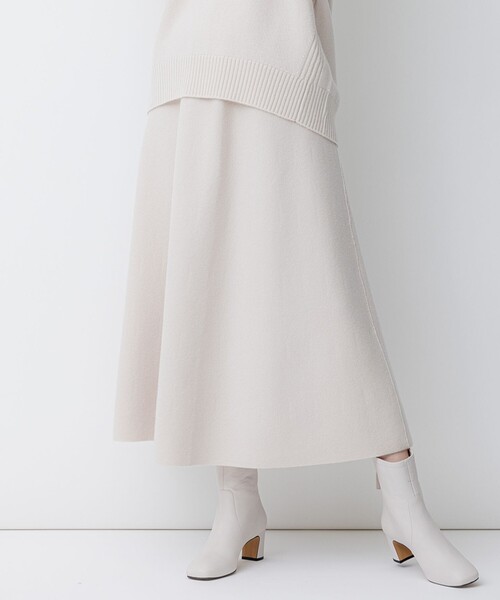 スカート 「滝沢眞規子さん着用/洗える」ウールカシミヤ ニット