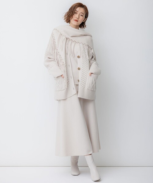 スカート 「滝沢眞規子さん着用/洗える」ウールカシミヤ ニット