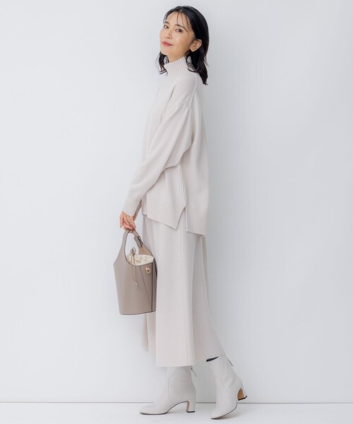 スカート 「滝沢眞規子さん着用/洗える」ウールカシミヤ ニット