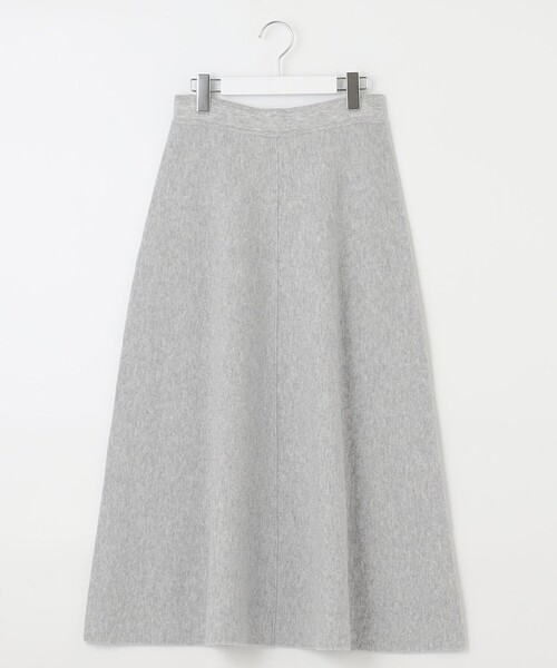美品 23区 滝沢眞規子さん着用 洗える ウールカシミヤ ニットスカート グレー 23区｜【滝沢眞規子さん着用/洗える】ウールカシミヤ ニットスカート