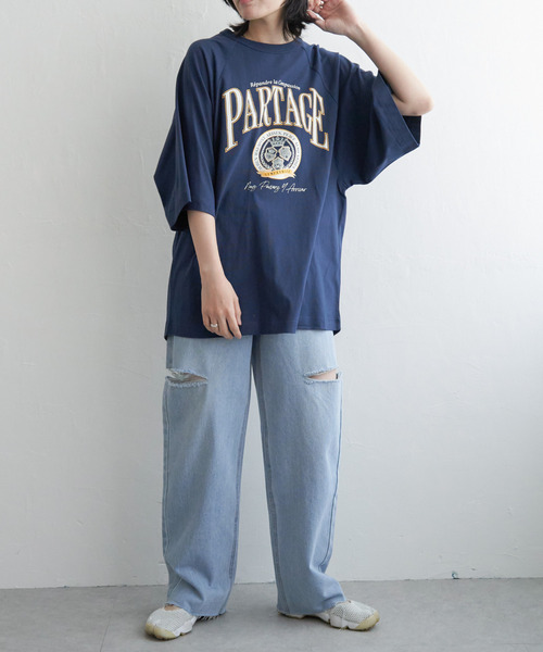 チェウォン着用 ラグラン Tシャツ ブルー VENCE EXCHANGE tシャツ 半袖 カレッジ配色ラグランT レディース