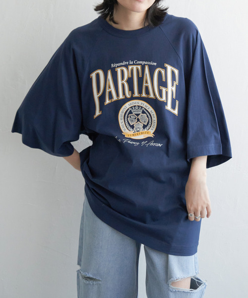 VENCE EXCHANGE tシャツ 半袖 カレッジ配色ラグランT レディース