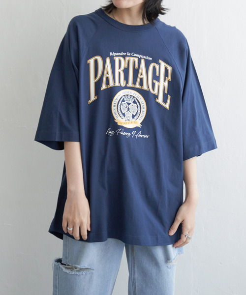 VENCE EXCHANGE tシャツ 半袖 カレッジ配色ラグランT レディース