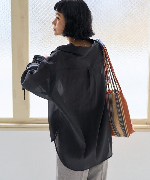 FREAK'S STORE ブラウス シャツ シアーワッシャーシャツ/袖