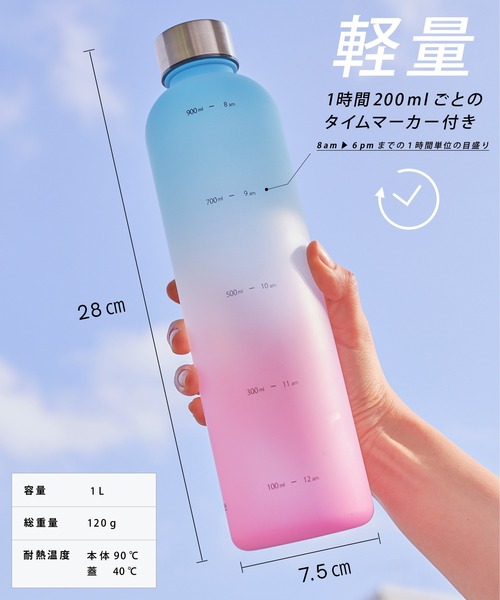 水筒 「TRIP.INN」＼ 2種類のキャップ付き！ ／タイムマーカー付きボトル | ブランド登録なし | 09