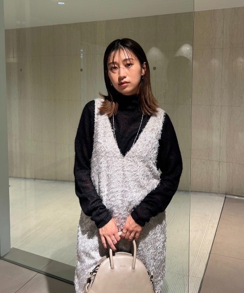 emmi ワンピース インナー付きVネックワンピース レディース 
