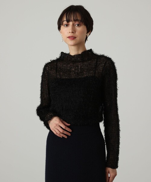 ANAYI（アナイ） tシャツ プレイドフェザーチュール プルオーバー