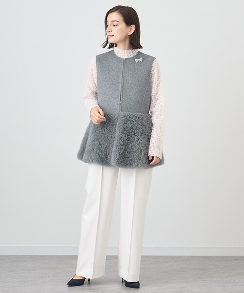 ANAYI（アナイ） tシャツ プレイドフェザーチュール プルオーバー