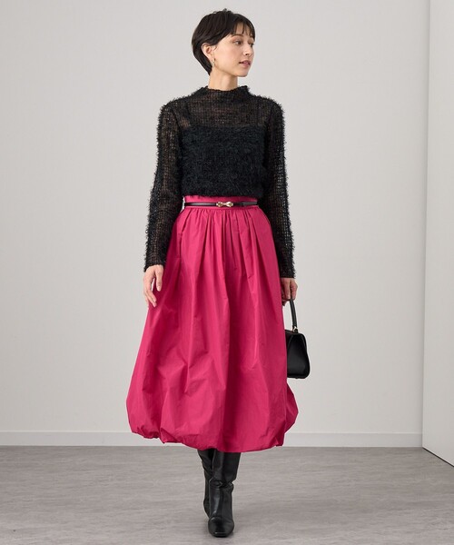 ANAYI tシャツ プレイドフェザーチュール プルオーバー レディース  