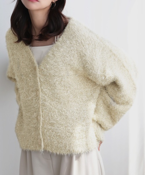 ラメフェザー半袖カーディガン ラメフェザー半袖カーディガン | JILL by JILL STUART（ジル