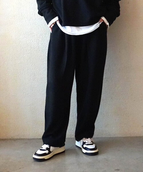 ジャーナルスタンダード　ラップジャージパンツ　（ブラック） JOURNAL STANDARD LUXE（ジャーナルスタンダード ラックス） パンツ