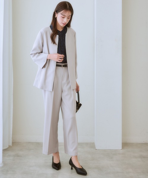 7days Life Styling ブラウス シャツ ストレッチパウダーサテン
