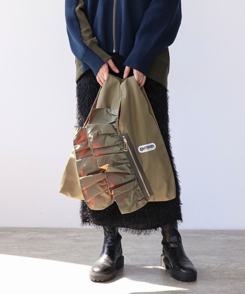 【RISLEY×OUTDOOR PRODUCT】ティアードフリルトートバッグ RISLEY×OUTDOOR PRODUCT】ティアードフリルトートバッグ（トート