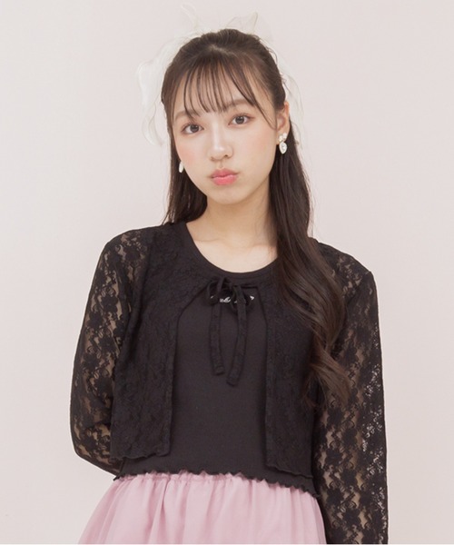 PINKHUNT カーディガン ピンクハント タンクトップ付き レース