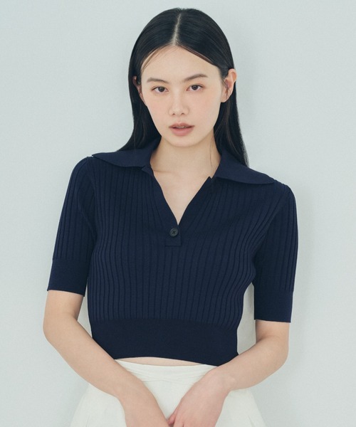 【新品】FRAY I.D オープンカラーポロニット オープンカラーポロニット(ニット)｜トップス｜FRAY I.D（フレイ