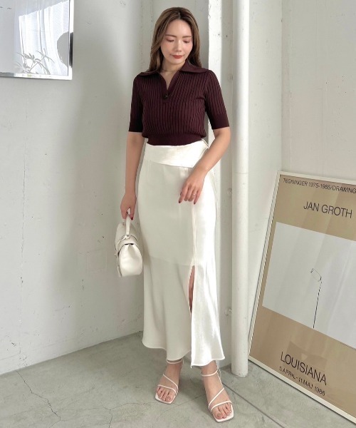 【新品】FRAY I.D オープンカラーポロニット FRAY I.D ニット セーター オープンカラーポロニット レディース