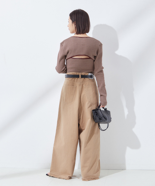 ジェーンスミス JANE SMITH ボーダー柄キャミソール カーディガンセット COTTON RANDOM BORDER RIB CAMISOLE セール】【JANE SMITH/ジェーンスミス】COTTON RANDOM BORDER