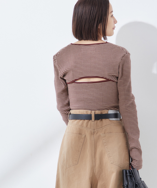 ジェーンスミス JANE SMITH ボーダー柄キャミソール カーディガンセット COTTON RANDOM BORDER RIB CAMISOLE セール】【JANE SMITH/ジェーンスミス】COTTON RANDOM BORDER