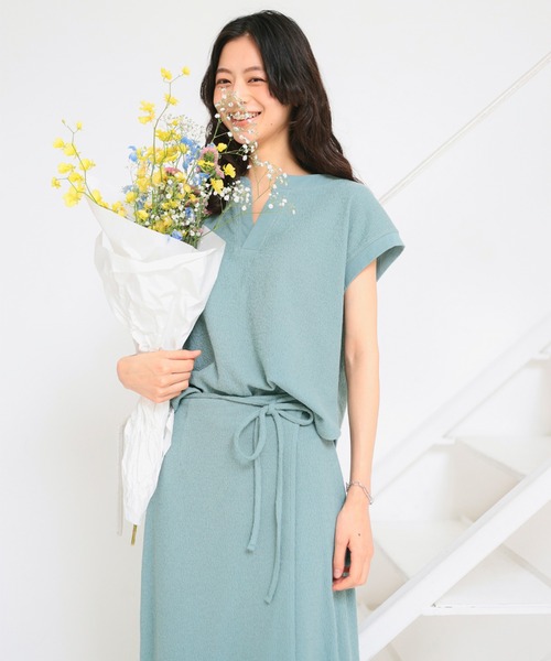 B：MING by BEAMS ワンピース スラブ テレコ セットアップ（S〜M