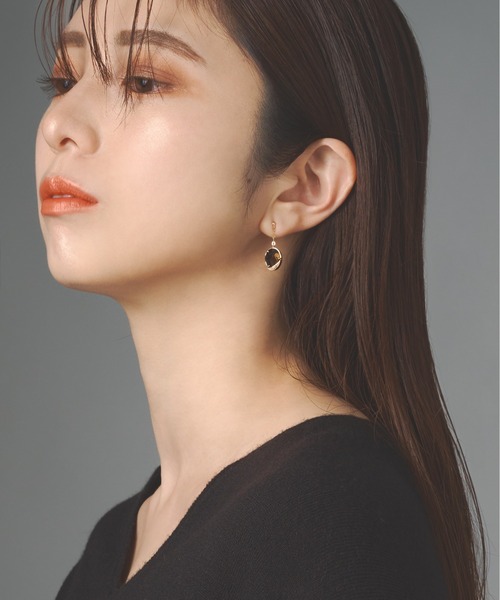 Jewel closet by L&Co. ピアス K10 スモーキークォーツ ダイヤモンド 