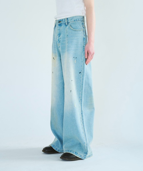 パンツ 24SS Camphor wood wide baggy nep jeans knee tuck wide baggy nep jeans – CAMPHOR WOOD - OFFICIAL