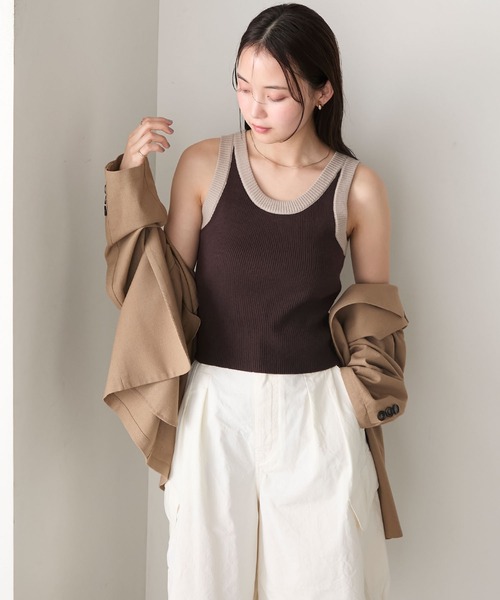 FOXEYNEWYORK タンクトップ ノースリーブ used 美品 2018年 フォクシー ノースリーブ ニット トップ シトロン