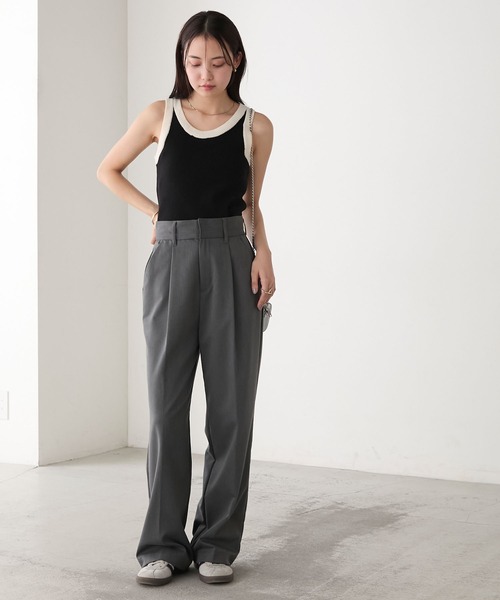FOXEYNEWYORK タンクトップ ノースリーブ used 美品 FOXEY ノースリーブ タンクトップ 黒 ベロア M ライン
