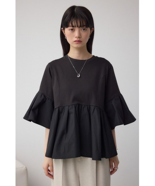 AZUL BY MOUSSY tシャツ タックスリーブ半袖デザインカット
