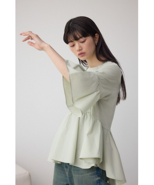 新品 タックスリーブカットトップス 白 タックスリーブカットトップス(Tシャツ/カットソー)｜トップス