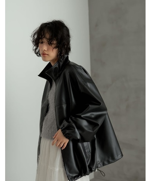 「Re:EDIT」 ジップアップブルゾン LARGE ブラウン レディース_画像2