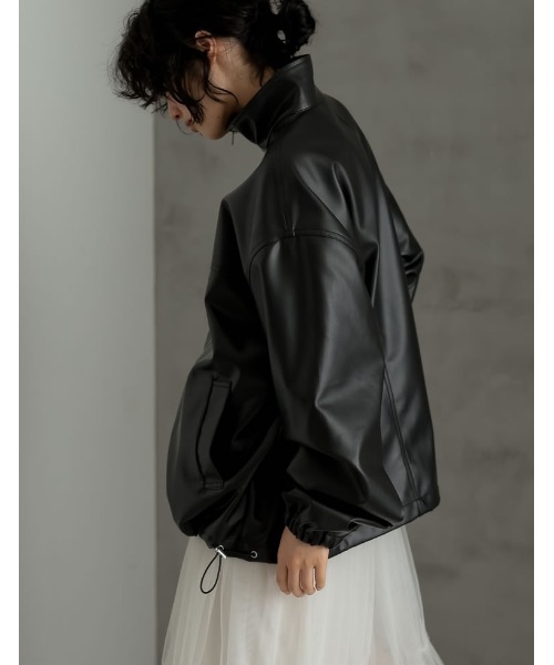 「Re:EDIT」 ジップアップブルゾン LARGE ブラウン レディース_画像4