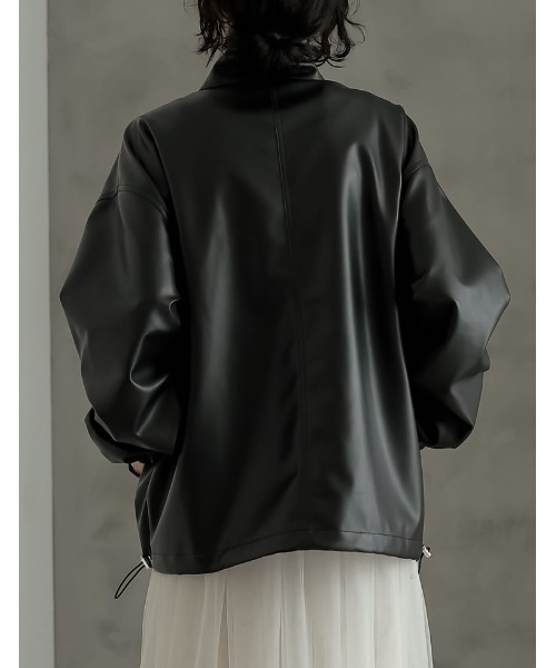 「Re:EDIT」 ジップアップブルゾン LARGE ブラウン レディース_画像5