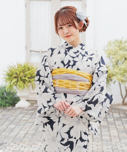 セール！セパレート浴衣 2way 浴衣と帯セット Honeys Honeys 浴衣 セパレート浴衣 3点セット（羽織り＋巻きスカート