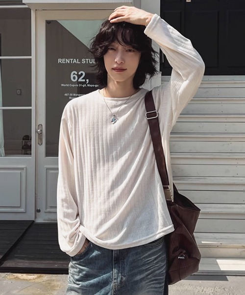 NOWLE（ノウル） tシャツ 「NOWLE」ベルベット ラウンドネック ロング