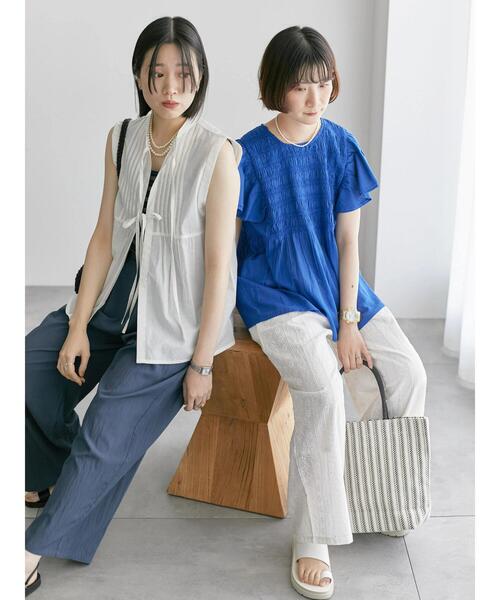 Samansa Mos2 blue（サマンサモスモスブルー） ブラウス シャツ 「Made