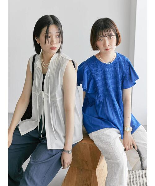 Samansa Mos2 blue（サマンサモスモスブルー） ブラウス シャツ 「Made