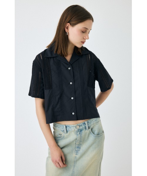 MOUSSY（マウジー） ブラウス シャツ 「セットアップ対応」LACE OPEN