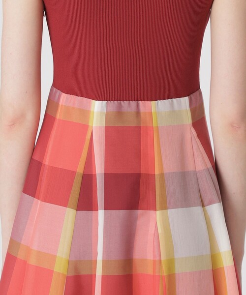 BLUE LABEL CRESTBRIDGE ドッキングドレス ワンピース BLUE LABEL CRESTBRIDGE ワンピース 「美人百花コラボ」ニット