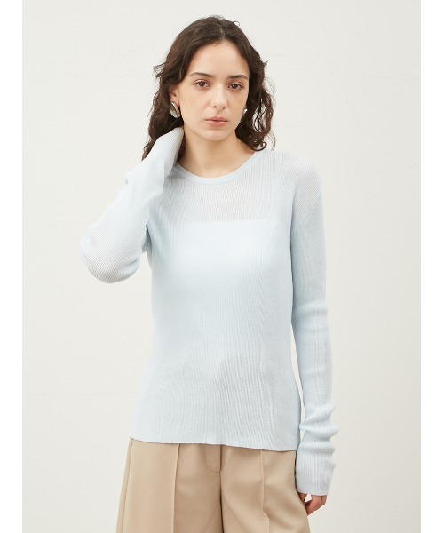 「Mila Owen」 長袖ニット 1 ネイビー レディース_画像3