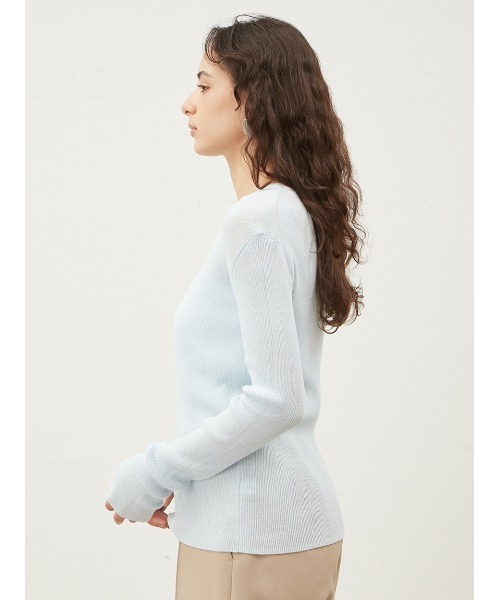 「Mila Owen」 長袖ニット 1 ネイビー レディース_画像4