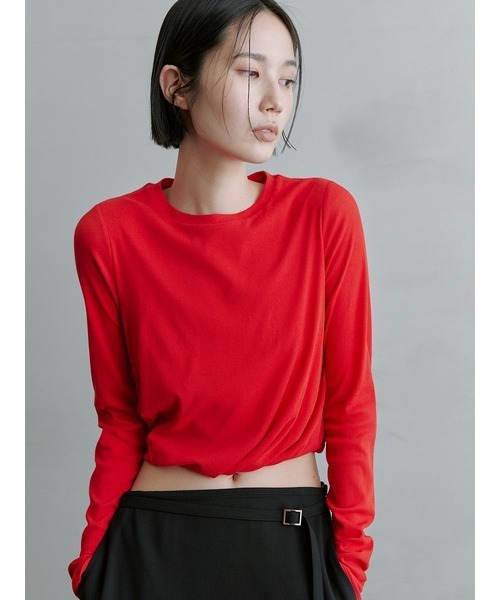 「MIESROHE」 長袖カットソー FREE レッド レディース