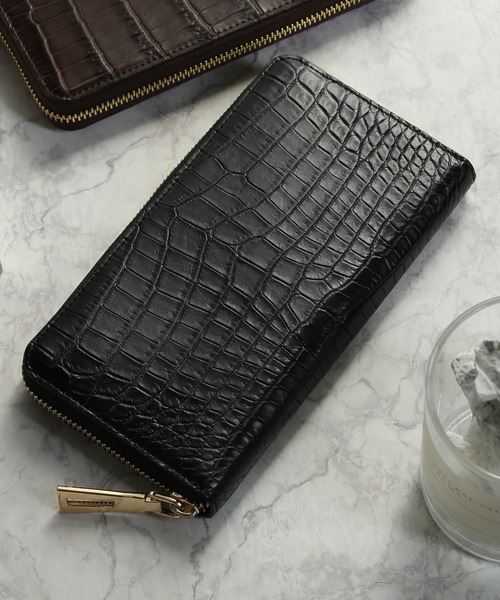 sankyo shokai（三京商会） 財布 ナイル クロコダイル 長財布 マット