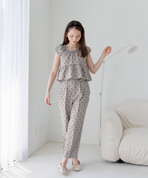 flower ワイドパンツ パンツ タイニーリボンパンツ レディース