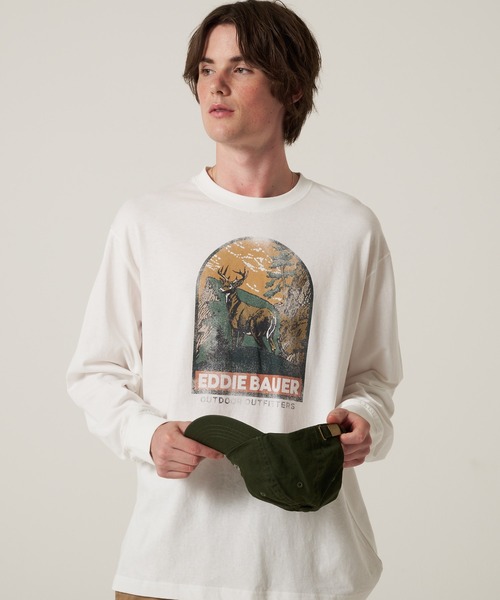 Eddie Bauer（エディーバウアー） tシャツ グラフィック 長袖 Tシャツ