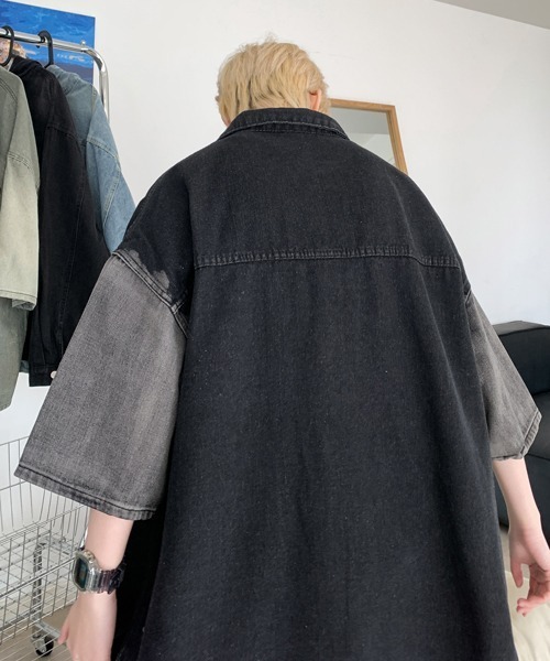 「neos」 「FVLMEN」半袖シャツ LARGE ブラック メンズ_画像3