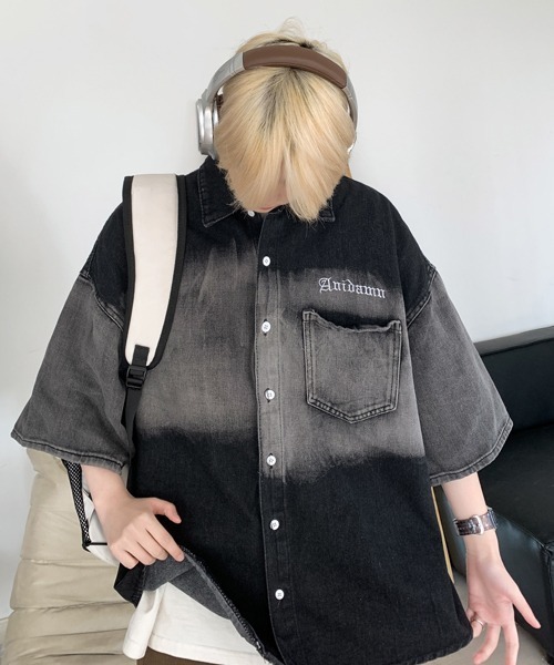 「neos」 「FVLMEN」半袖シャツ LARGE ブラック メンズ_画像5