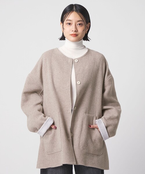 A DAY IN THE LIFE ノーカラーコート コート リバー ノーカラーコート