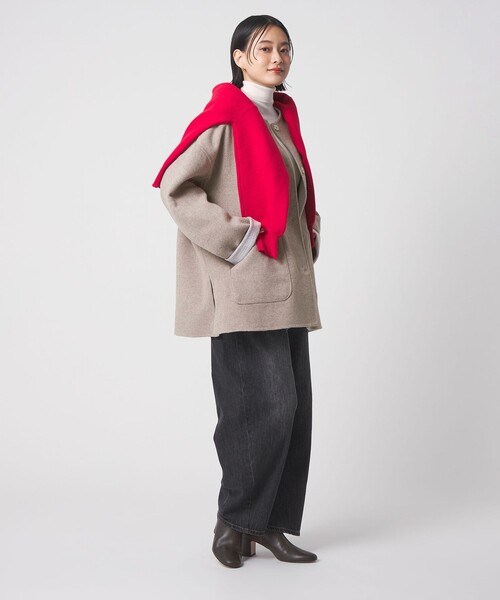 A DAY IN THE LIFE ノーカラーコート コート リバー ノーカラーコート