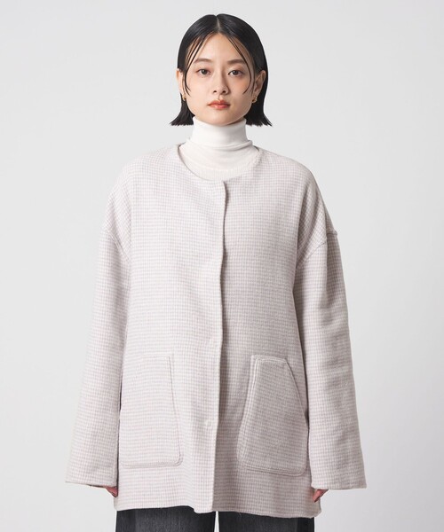 A DAY IN THE LIFE ノーカラーコート コート リバー ノーカラーコート