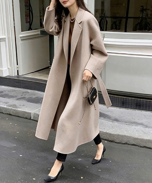 コート チェスターコート ウエストベルト付きチェスターコート